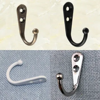 

10PCS Single Prong Hook Classical Mini Size Wall Mounted Retro Cloth Hanger For Coats Hats Towels Keys Home Save Room Organizer