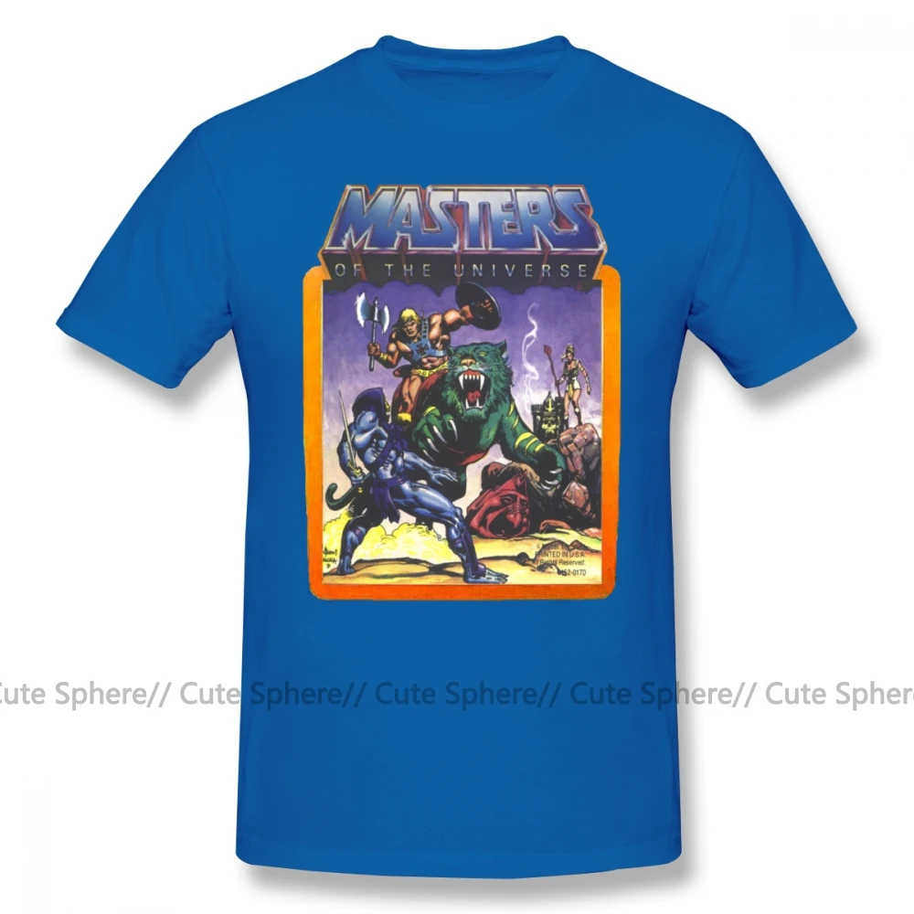 Футболка «Мастера Вселенной», футболка «он-человек», «Мастера Вселенной», «сцена битвы со скелетором», футболка с короткими рукавами, футболка - Цвет: Blue