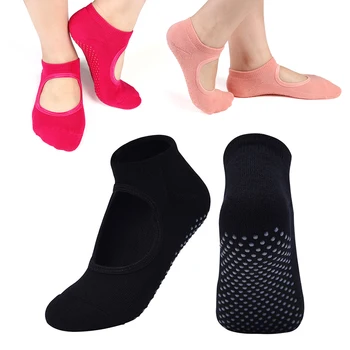

1 Pair Women Breathable Socks Anti-slip Backless Anti Slip Silicone Socks Ballet Gym Fitness Sports Cotton Sock