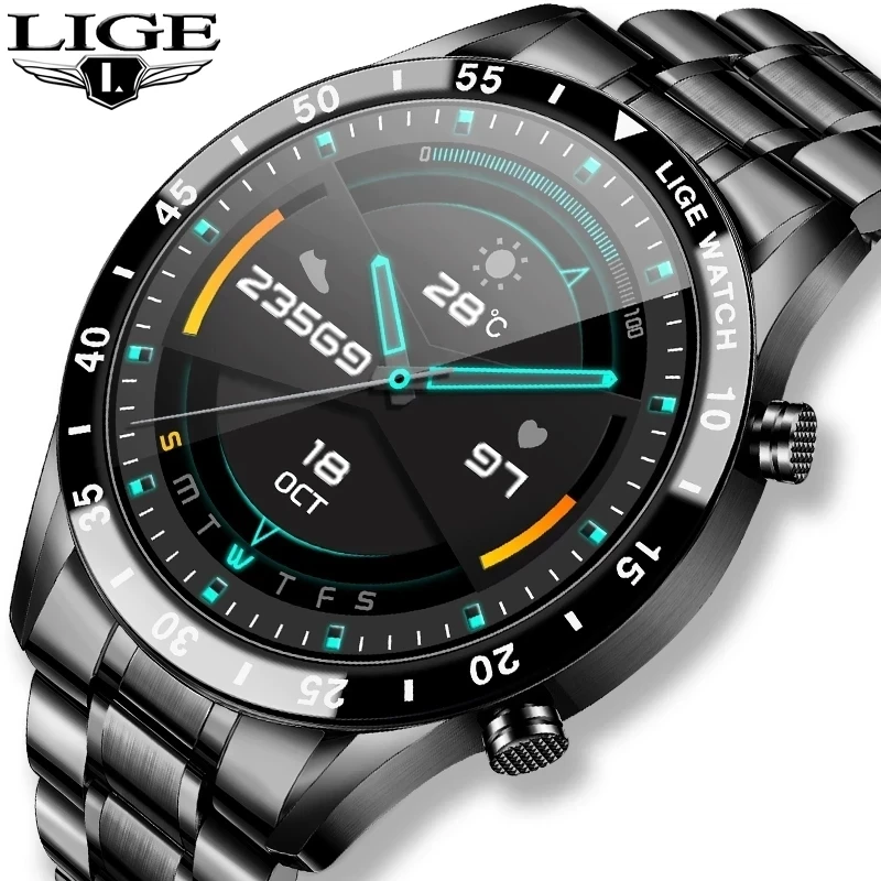 LIGE Bluetooth Phone Smart Watch Men Waterproof Sports Fitness Health Tracker Weather Display 2020 New smartwatch Woman | Наручные часы