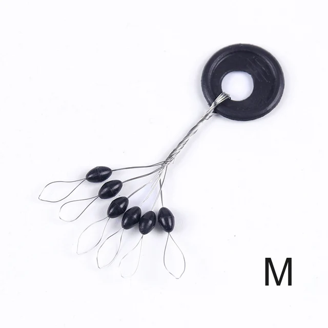 60PCS/10 Group S M L Black Rubber Oval Stopper Float Fishing Bobber Float For Sea Carp Fly Fishing Accessories M