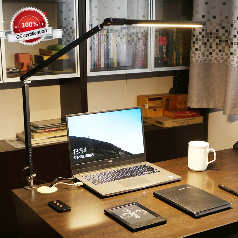 

Modern 8W Clamp Long Arm Desk Lamp 3 Brightness Dimming Folding Adjustable LED Modern Table Lamp for Office Business Reading