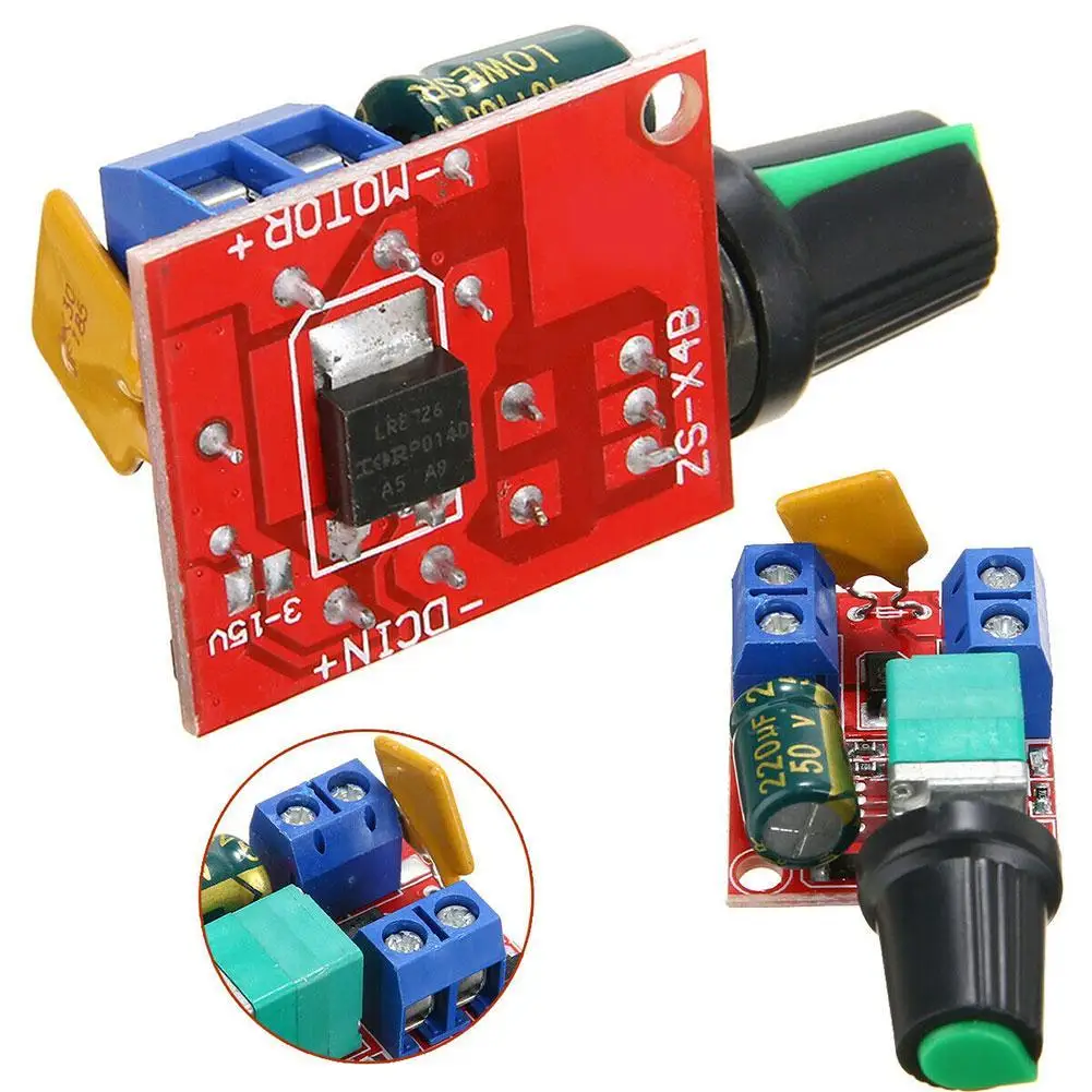 Electrical Motor Speed Controller Module 3-35V 12V 24V PWM DC Motor Speed Control Regulator Adjustable Switch LED Fan Dimmer