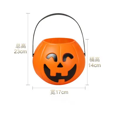 Party Props Plastic Pumpkin Bucket Trick Treat Cosplay Plastic Decoration Pouch Holder Halloween Decoration