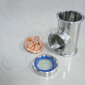 

HOOLOO SS304 Copper Bubble Plate Set Distillation 3" Tri-clamp/4" 102mm Flange OD119mm Stainless Bubble Board For Distillation