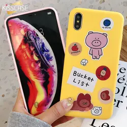 KISSCASE чехол для телефона с милым медведем для iPhone XR, чехол с изображением свинки животных для iPhone XR, Coque 6 6S 7 8 8 Plus X, мягкие силиконовые чехлы из