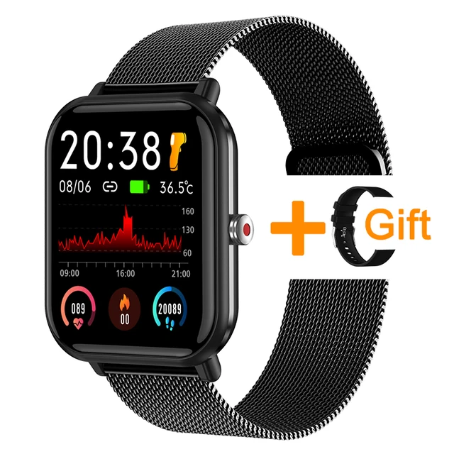 LIGE 2022 New Custom Watch Face Sport Smart Watch Men IP68 Waterproof Heart Rate Blood pressure Women Smartwatch For Android IOS Mesh belt black