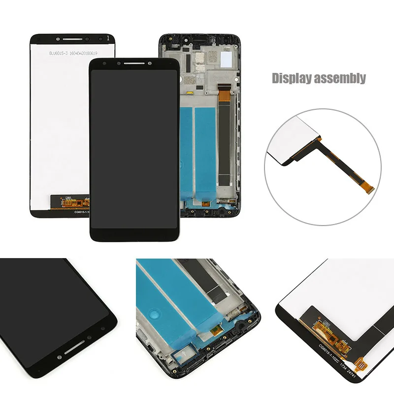 

2019 Hot Display Assembly for Alcatels Replacement LCD Display Touchea Screen Digitizer Black For DOY