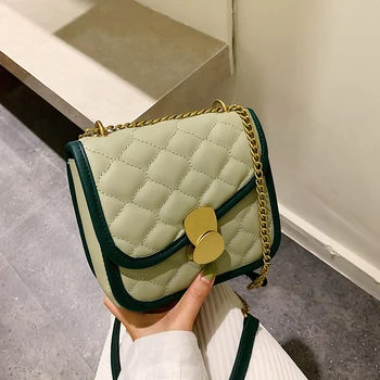 

2019 Chain Women's Single Shoulder Crossbody Bag Brand Designer Chic Tide Small Squre Package Stylish Party Clutch and Purse