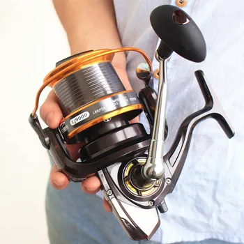 

Metal Spool Spinning Reel 12+1BB 13Ball Bearings Left/Right Interchangeable LJ9000 Super Big Sea Fishing Wheel High Speed 4.11:1
