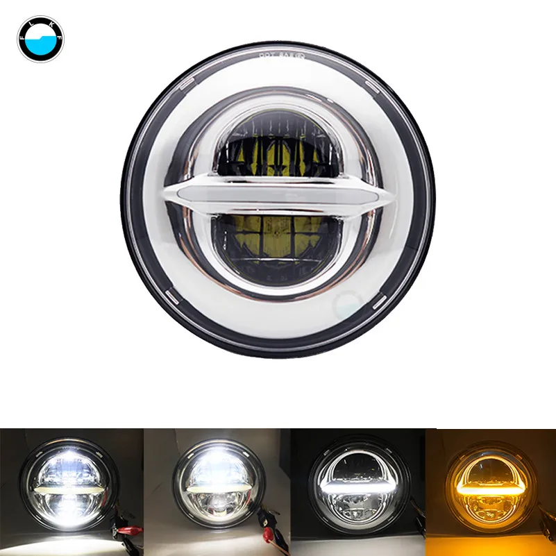 1 PCS chrome A 7 дюймов 50 Вт светодиодный фара для мотоцикла Honda Road фара King 7 дюймов светодиодный H4 Белый DRL - Цвет: 1 PCS chrome A