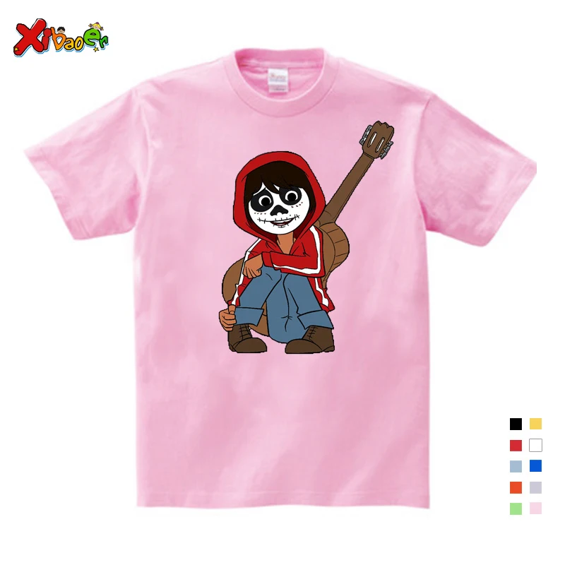 Г. Летняя тонкая футболка с рисунком «фильм Pixar COCO» топы, одежда с короткими рукавами Повседневные спортивные топы, футболки, подарки для детей на день рождения