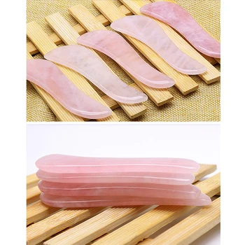 

Natural Rose Quartz Scraping Board Gouache Face Body Scraper Foot Guash Scratch Massager Crystal Stone GuaSha Massage Tools