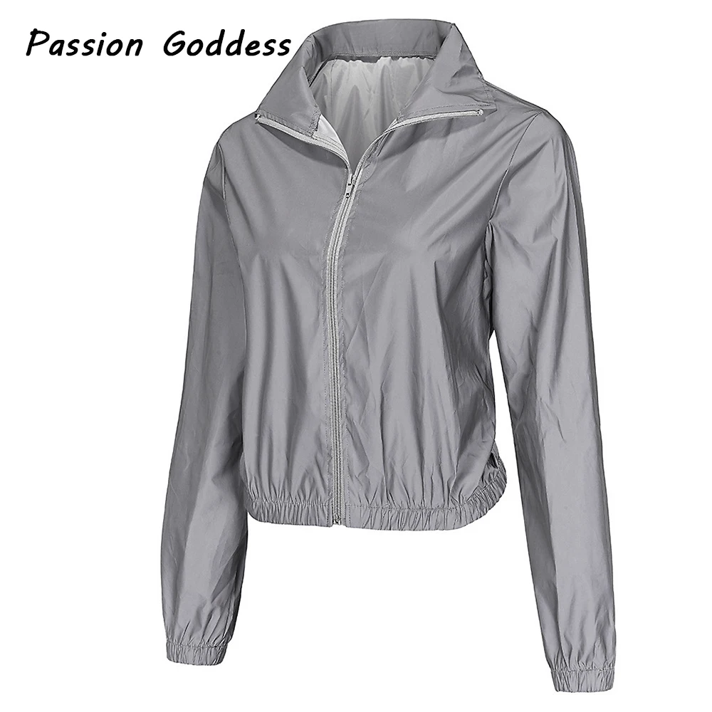 2 Piece Women Reflective Tracksuits Sets Outfits Luminous Loose Drawstring Jackets High Waist Sweatpants Leisure Jogger Suit 3XL