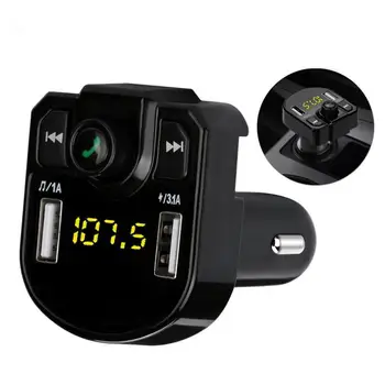 

Bluetooth Handsfree calling Car Kit Dual USB Car Charger Adapter Car Music Bluetooth Audio Player FM Receiver MP3 Transmitt R0G5