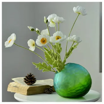 

AMERICAN STYLE MANUAL GRINDING MOMENT GRADIENT RAMP SPHEROIDAL GLASS VASE FLOWER ARRANGEMENT DECORATION X4963