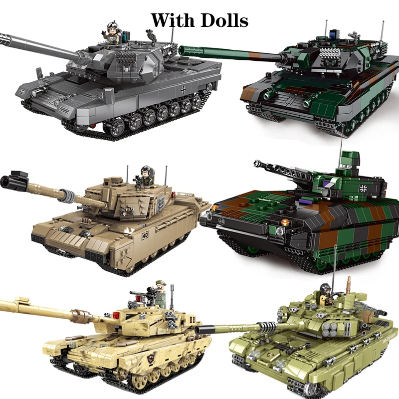 

The Military Technic XINGBAO Army Theme Leopard-2A6 Armored Tank Building Blocks Legoingly WW2 Weapon Figures Bricks Boy's Toys
