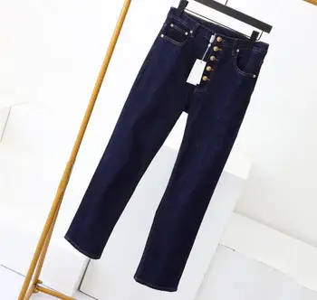 

2020 spring and autumn new high waist jeans casual slim middle-aged women's trousers straight jeans women KX913-1-15