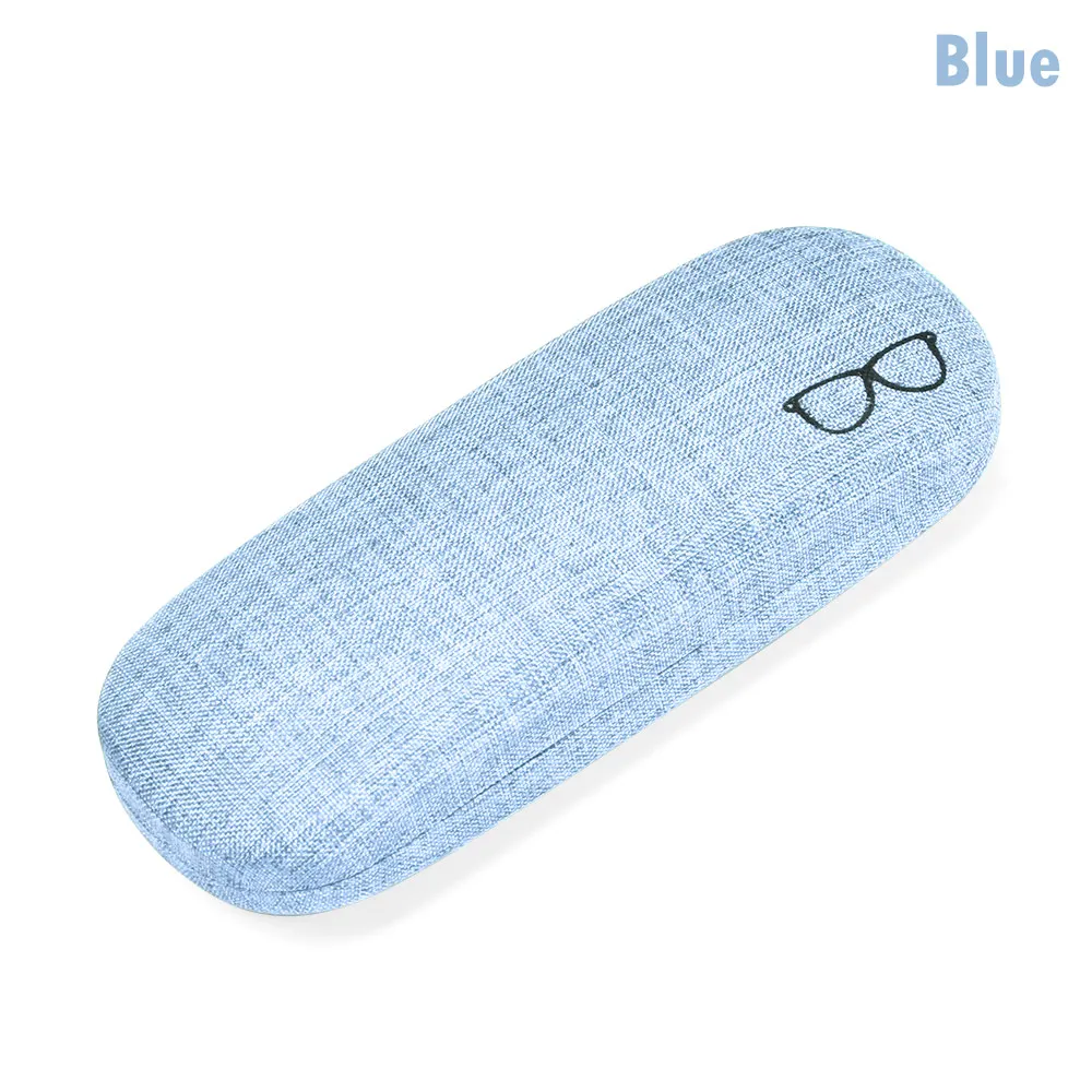 blue Кожаный Чехол для очков для мужчин и женщин, Жесткий Чехол для очков, портативные солнцезащитные очки, Чехол для очков для чтения - Цвет: blue