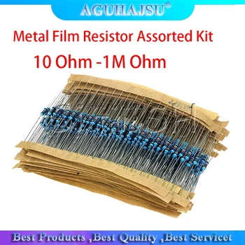 

30values each 20pcs =600pcs Metal Film Resistor Assorted Kit 1% 1/4W 10 Ohm -1M Ohm 10R 22R 47R 100R 200R 1K 2K 10K 100K 220K