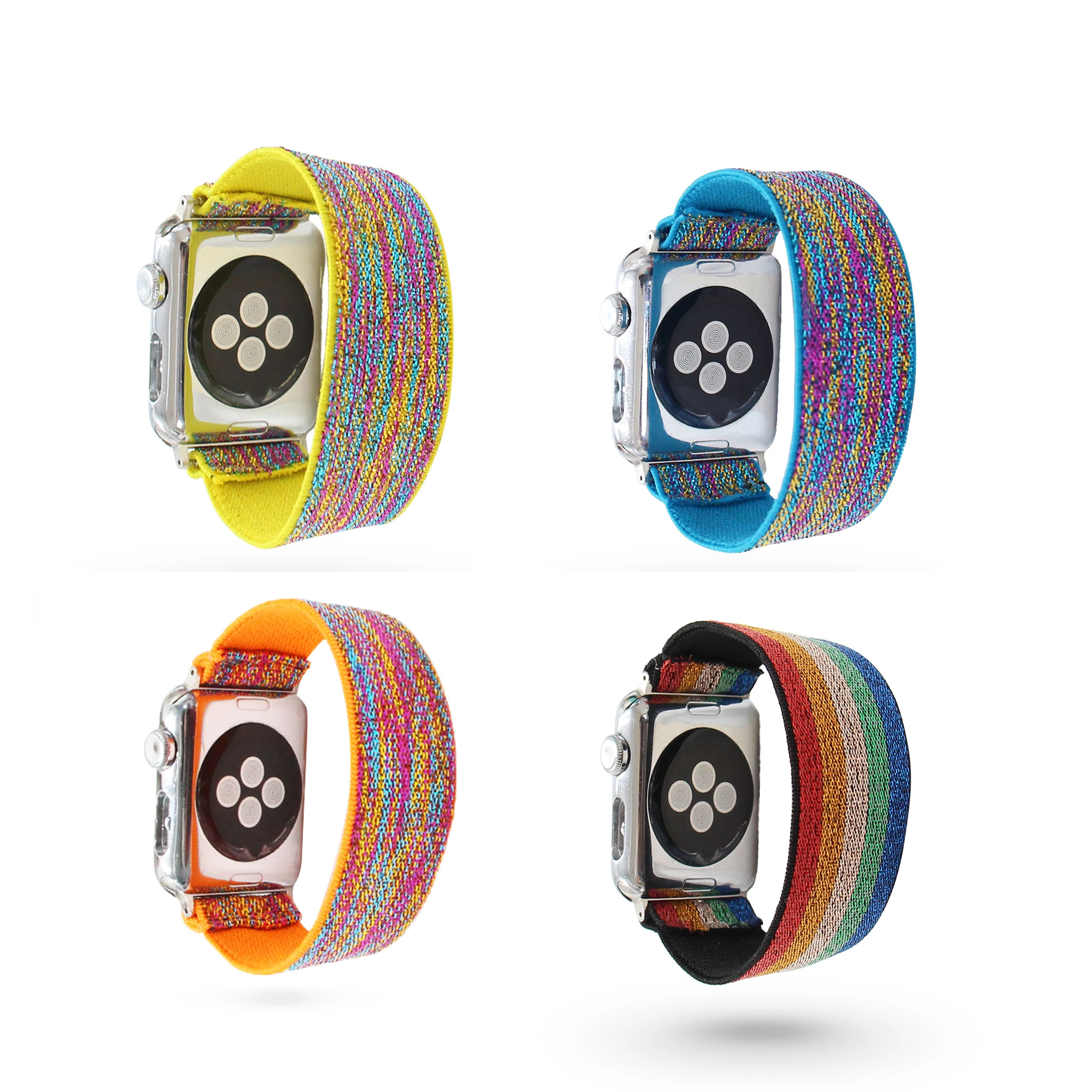 Ремешок Радужный для Apple Watch Band эластичный нейлоновый браслет наручных часов 38/40