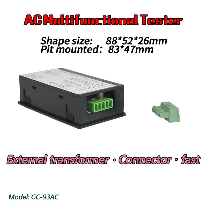 GC93 AC 80-320 в 100A 200A цифровой амперметр вольтметр Мощность монитор напряжение, Частота тока ватт мощность KWM счетчик энергии домашний комплект