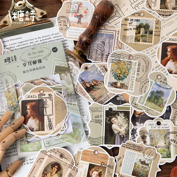 

45 Pcs/Bag Vintage Flower Tag decoration paper sticker decoration DIY album diary scrapbooking label sticker