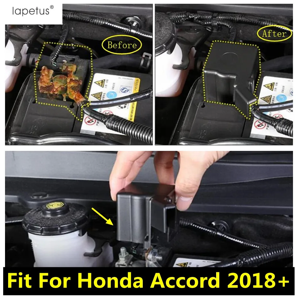 

Lapetus Accessories Fit For Honda Accord 10th 2018 - 2022 Plastic Engine Battery Negative Interface Frame Molding Cover Kit Trim