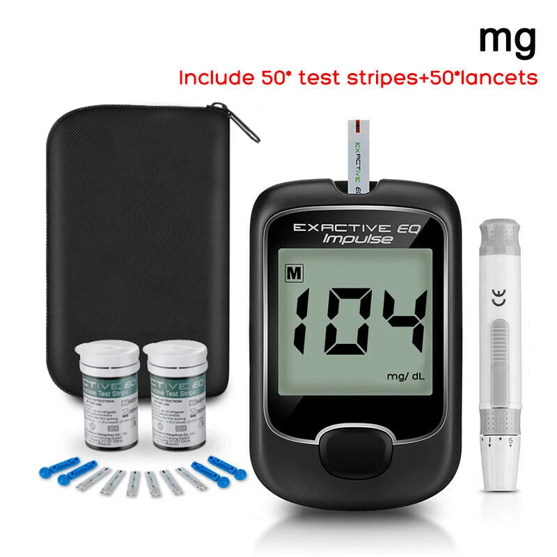 Full-auto Blood Glucose Monitor Diabetes Testing Kit Meter With Test Strips Battery Powered LCD Display Screen afbeelding
