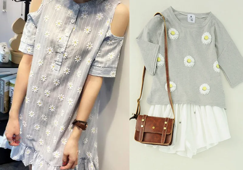 6 шт./лот вышитая ромашка из органзы Цветочная аппликация на одежду сделай сам