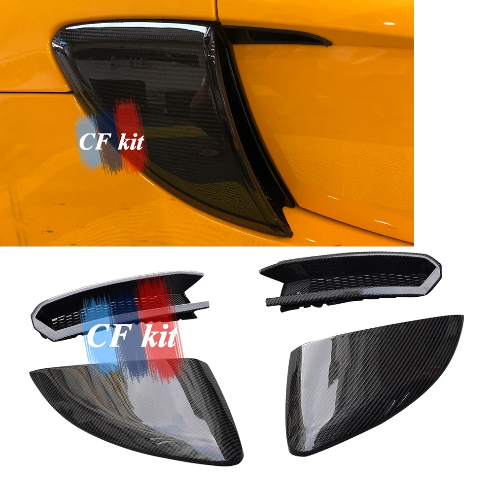 

CF Kit Real Carbon Fiber Air Intake Side Inlet Port For Lotus Exige S 2015up Side Intake Vent Fins Splitter Car Styling