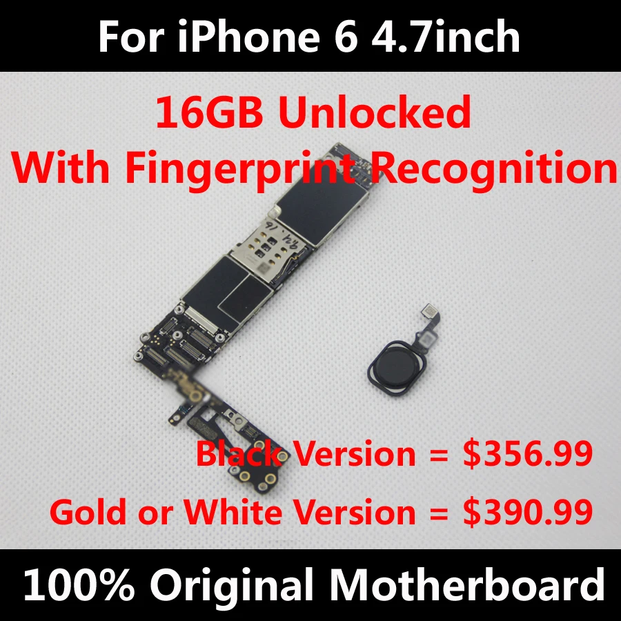Для оригинального iPhone 6 4,7 дюймов материнская плата полностью разблокированная материнская плата с сенсорным ID логическая плата IOS система 16 ГБ 32 ГБ 64 ГБ 128 ГБ