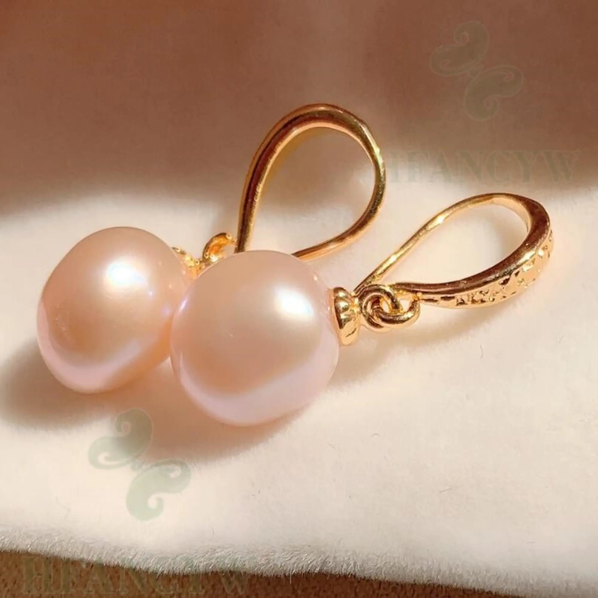 White Baroque Pearl Earring 18k Ear Drop Dangle Hook AAA Wedding Flawless Classic Women Fashion Cultured Accessories Natural