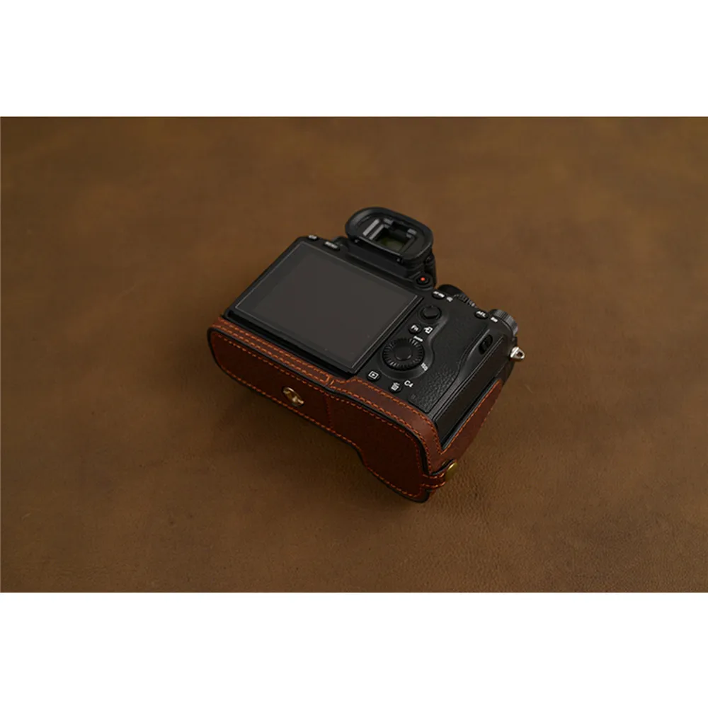 Кожаный защитный чехол для sony A7R4 A7RM4 A7RIV A74 камера половина пакет защита рукав ударопрочный чехол для камеры
