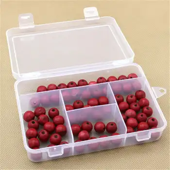 

5 Slots Mini Plastic Jewelry Compartment Case Transparent Multifunctional Pill Currency Jewelry Organizer Storage Case Box