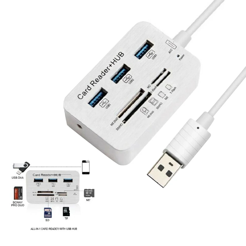 Usb-концентратор 3,0 Тип C концентратор USB 3,0 разветвитель 3 несколько портов SD/TF скорость кардридер Multi-In-1 адаптер для чтения карт памяти для ПК