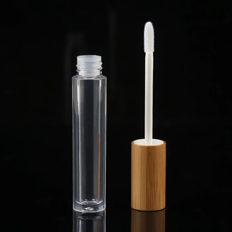 

lip gloss containers 5ml /6ml Bamboo lipgloss tube engraving logo lip gloss tubes with wand