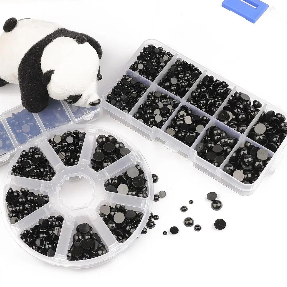 Plastic safety eyes Doll eyes Googly doll eyes Plastic toy eyes 3-8mm Black Plastic Safety Eyes For Bear Doll DIY Crafts