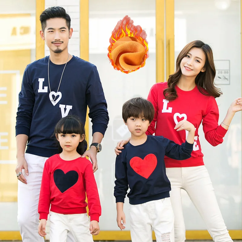

Parent-child Spring Autumn Winter Models LOVE Kids Love Embroidered Sweater Family Three-pack Full family Female Female Lovers