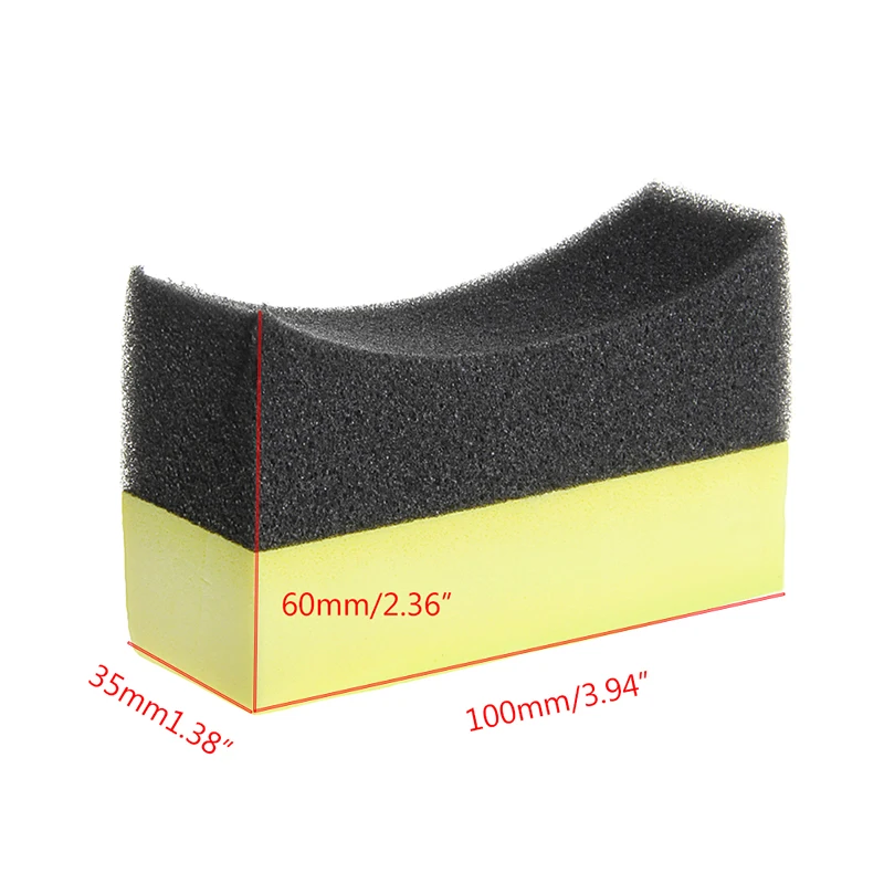 Car Sponge, Car Professional Tyre Tire Dressing Applicator Curved Foam Sponge Pad Sponge Wash Cleaning Products