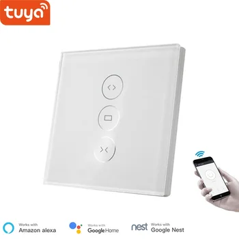 

EU Smart Home wifi Touch Curtain Switches, shutter Motor switch,100v~220V support Alexa/Google,Powered by Tuya