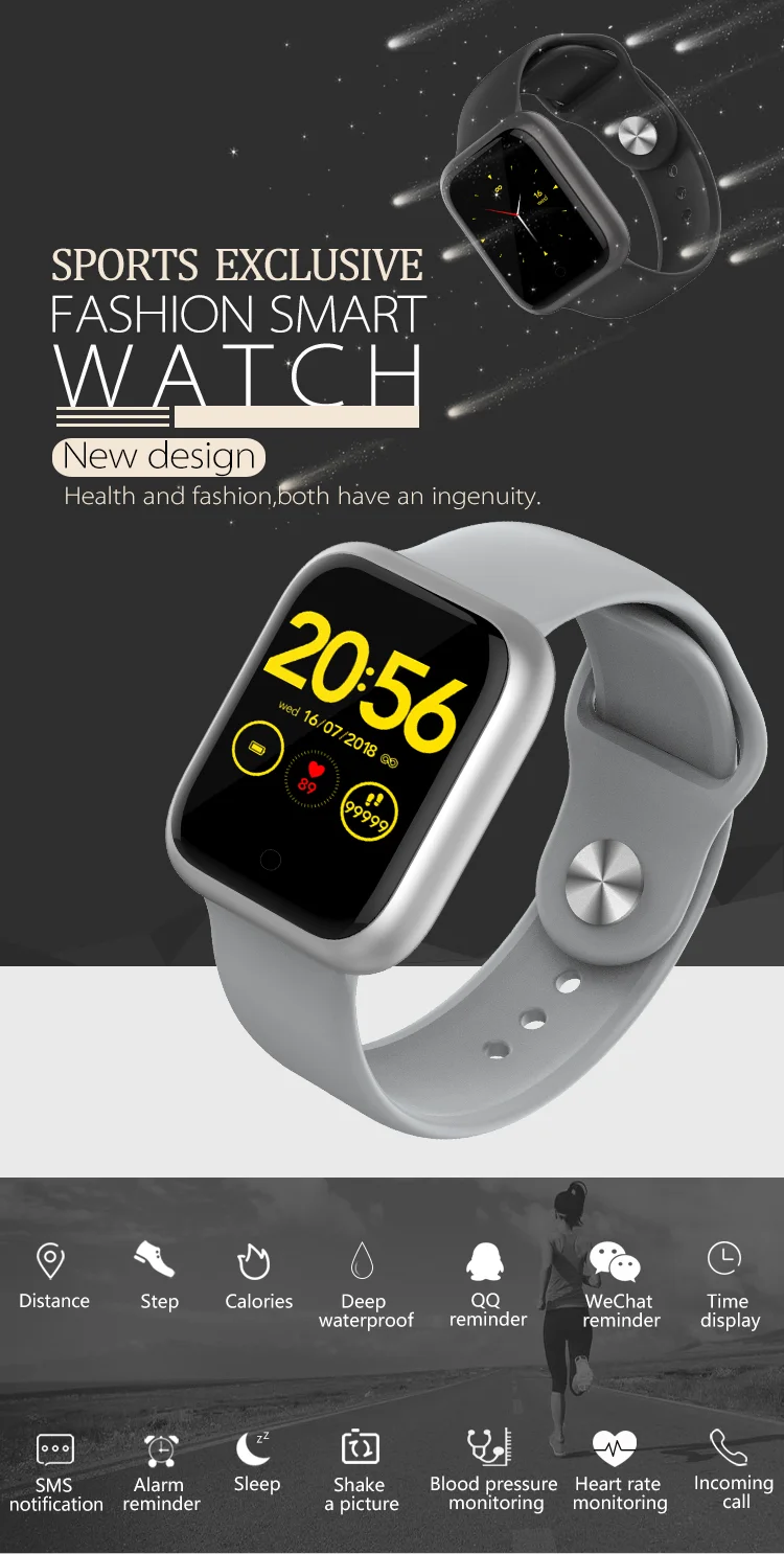 Смарт-часы MKSGT, водонепроницаемые спортивные часы для фитнеса, трекер сердечного ритма, напоминание о звонках/сообщениях, Bluetooth, умные часы для Android iOS