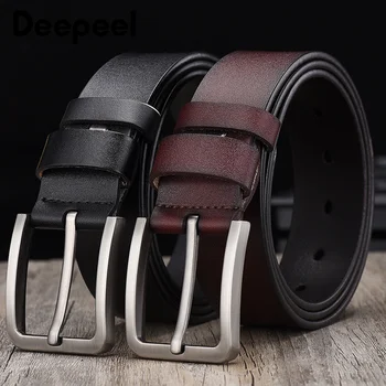 

Deepeel 1PC 105-125cm High Simple Men's Leather Belt Pin Buckles Belts Fashion Wild Strap Jeans Casual Dropshipping BD500