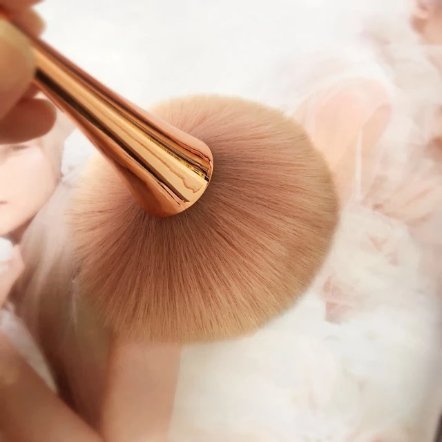 Rose Gold Powder Blush Brush Professional Make Up Brush Large Cosmetic Face Cont Cosmetic Face Cont brocha colorete Make Up Tool 6