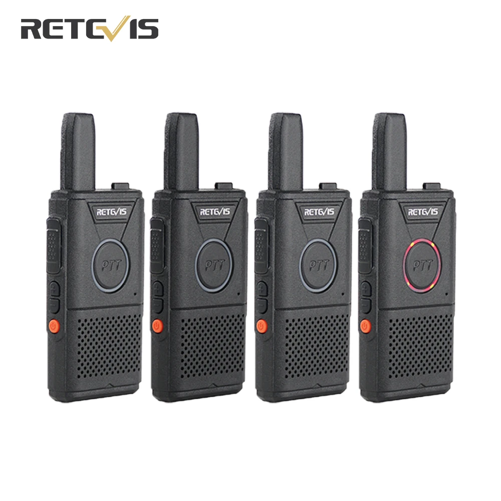 RETEVIS RT618 Mini Walkie Talkie Recargable 4 Piezas, PMR446 PMR Radio Portátil, Licencia Libre, Dual PTT, VOX , carga Micro USB