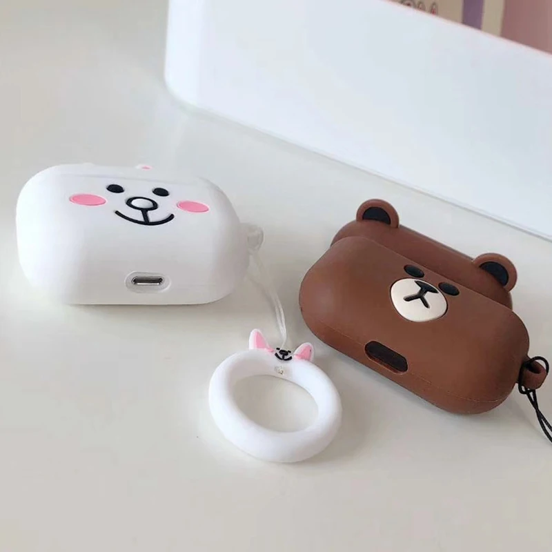 3D чехлы с принтом из мультфильма для AirPods чехол милый медведь наушники в виде кролика чехол для Apple Airpods Pro силиконовый чехол для наушников для Air Pods