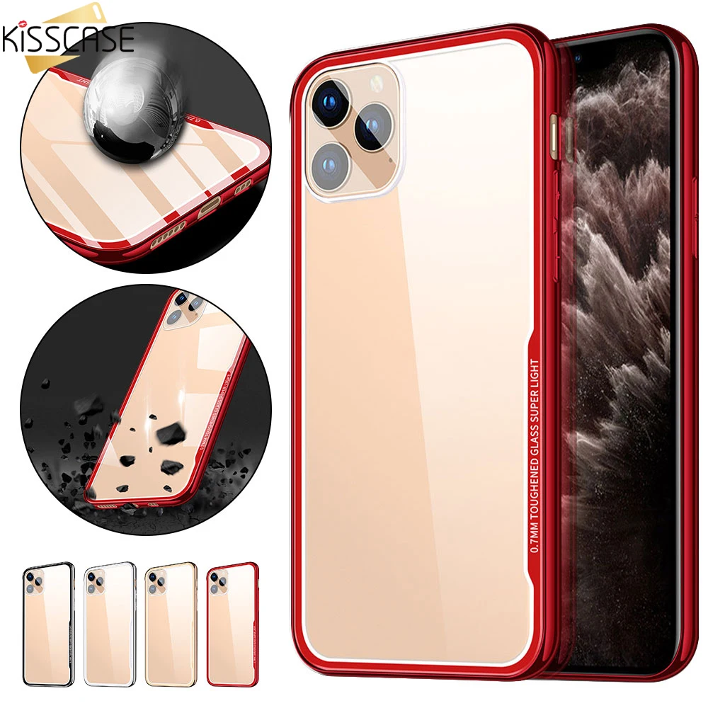 KISSCASE Tempered Glass Protective Case For Samsung S10 10E S9 Plus Phone Plating Tranparent Back Cover Fundas |