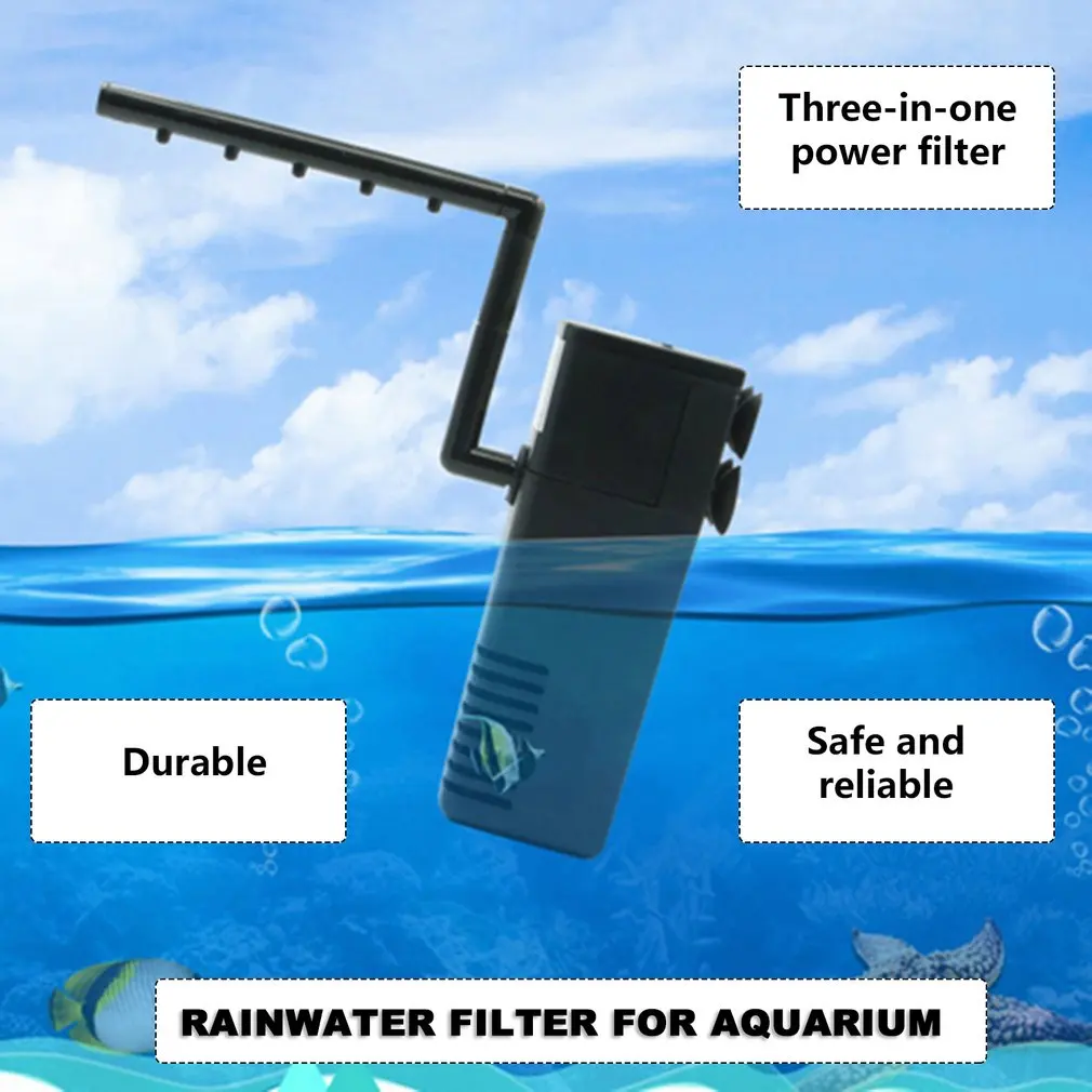 Мини Многофункциональный 3 в 1 аквариумный внутренний фильтр для увеличения оксигенации 4 Вт погружной насос для аквариума очиститель воды