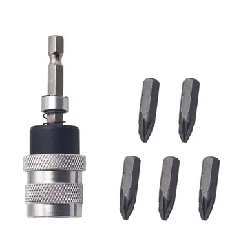 

6pcs/set Quick Release Handle Screwdriver Bit Holder Hex Shank Extension Rod Electric Drill Angle Hand Tool Tool Accessories
