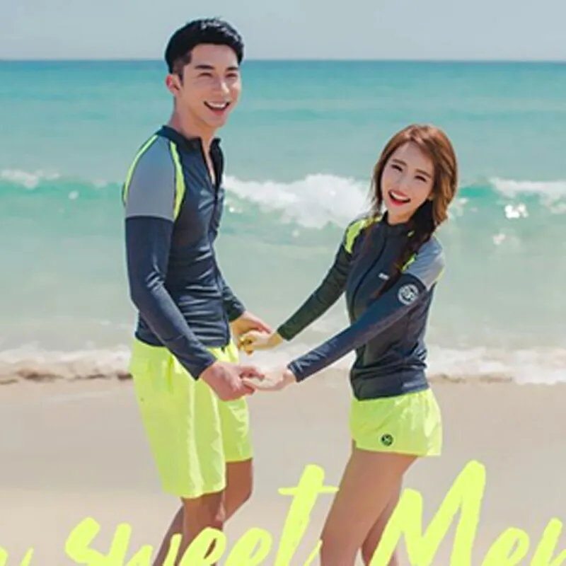 

New Style Couples Swimming Coat Long Sleeve Quick-Dry Surfing Diving Suit Men And Women Zipper Jellyfish Clothing Bikini Coat